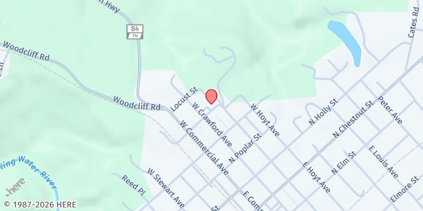 Map showing Monterey Food Pantry at 400 West Crawford, Cate - Gill Medical Arts Bldg., Monterey, TN