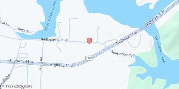 Map showing Mooresburg Community Association at 313 Old Hwy 11 W, Mooresburg, TN