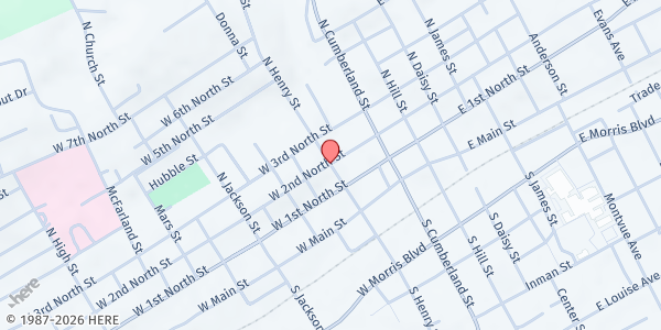 Map showing Morristown Food Pantry at , Morristown, TN