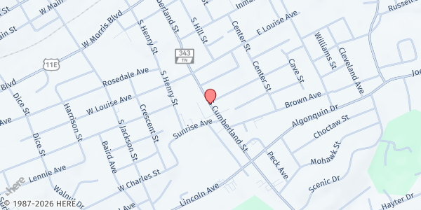 Map showing Morristown Food Pantry at Morristown, Morristown, TN