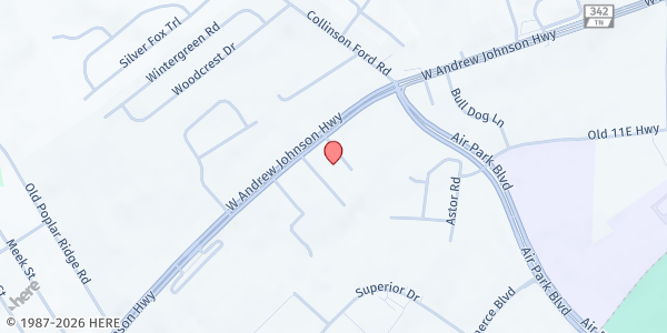 Map showing The Avenue at 6111 West Andrew Johnson Highway, Morristown, TN