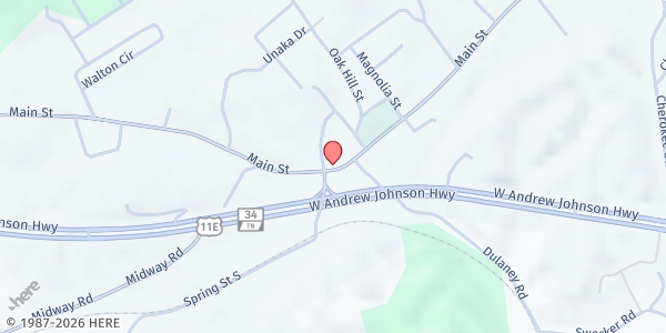 Map showing Mosheim Community Outreach at 1030 Main St, Mosheim, TN