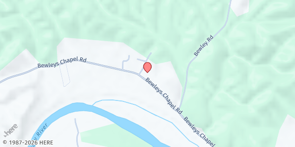 Map showing Seek God First Food Pantry and Clothes Closet at 1755 BEWELY'S CHAPEL ROAD, Mosheim, TN