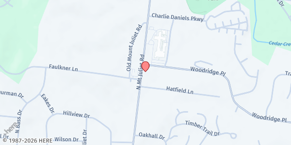 Map showing Mt. Juliet Help Center at 3425 North Mt. Juliet Road, Mount Juliet, TN