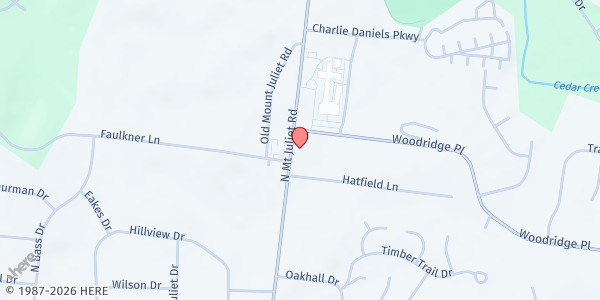 Map showing Mt Juliet Help Center at 3425 North Mt. Juliet Road, Mt. Juliet, TN
