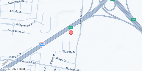 Map showing Loving Care Ministry at 1901 Florence Rd., Murfreesboro, TN