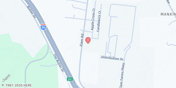 Map showing Murfreesboro Seventh Day Adventist Church at 2815 Elam Rd., Murfreesboro, TN