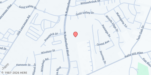 Map showing North Boulevard Church of Christ - East Murfreesboro at 1112 N Rutherford Blvd, Murfreesboro, TN