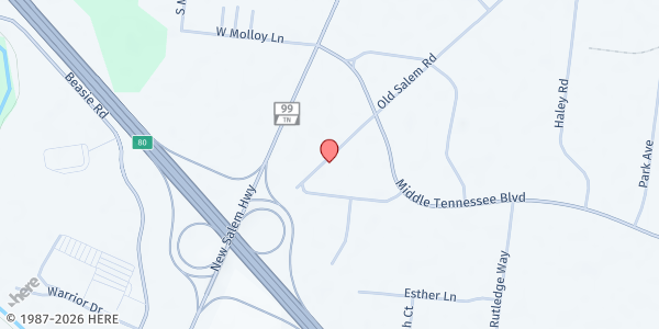 Map showing The Journey Home at 1207 Old Salem Road, Murfreesboro, TN