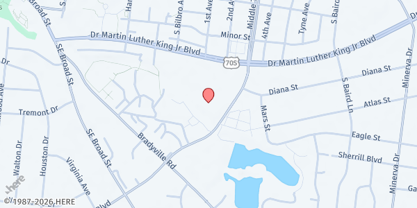 Map showing Victory Christian Center - Food Distribution Center at 1641 Middle Tennessee Blvd, Murfreesboro, TN