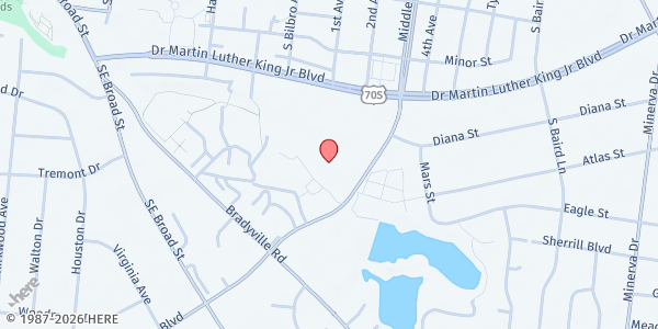 Map showing Victory Christian Center - Shalom Food Ministry at 1641 Middle Tn Blvd., Murfreesboro, TN