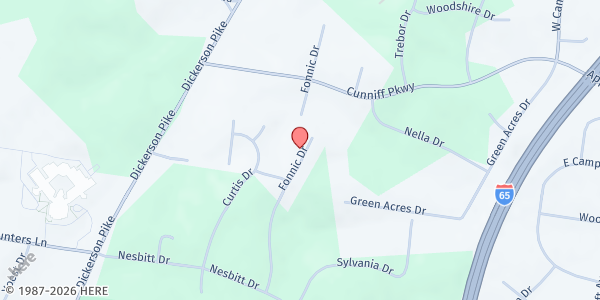 Map showing But God Ministries at 861 Fonnic Drive, Nashville-Davidson, TN