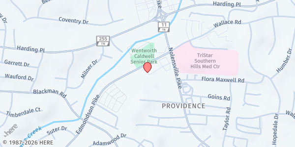 Map showing Catholic Charities - South Nashville Family Resource Center at 4928 Edmondson Pike, Nashville-Davidson, TN
