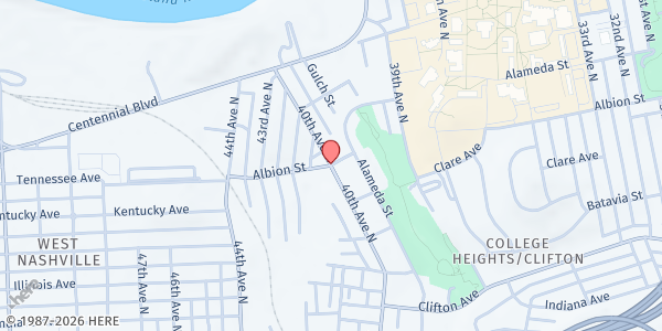 Map showing Corner of Albion and 40th at Corner of Albion and 40th, Nashville-Davidson, TN