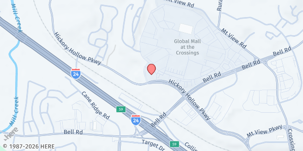 Map showing Edmondson Chapel at 5222 Hickory Hollow Pkwy., Nashville-Davidson, TN