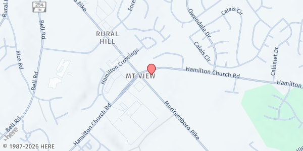 Map showing Hamilton United Methodist Church at 3105 Hamilton Church Rd., Nashville-Davidson, TN
