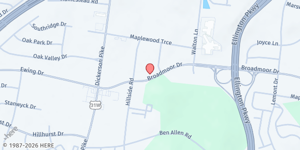 Map showing Life Church - Broadmoor at 215 Broadmoor Drive, Nashville-Davidson, TN