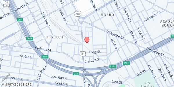 Map showing Luke 14:12 - Room in Inn at 705 Drexel Street, Nashville-Davidson, TN