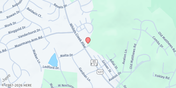 Map showing New Covenant Baptist Church at 2597 Whites Creek Pike, Nashville-Davidson, TN