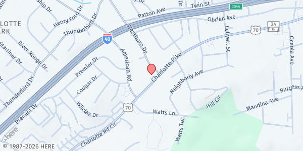 Map showing St. John's UMC at 6300 Charlotte Pike, Nashville-Davidson, TN