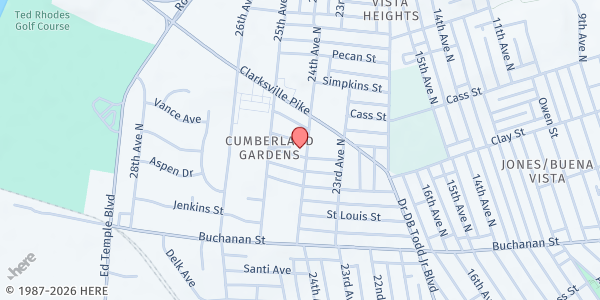 Map showing The Little Pantry that Could at 2011 24th Avenue North, Nashville-Davidson, TN