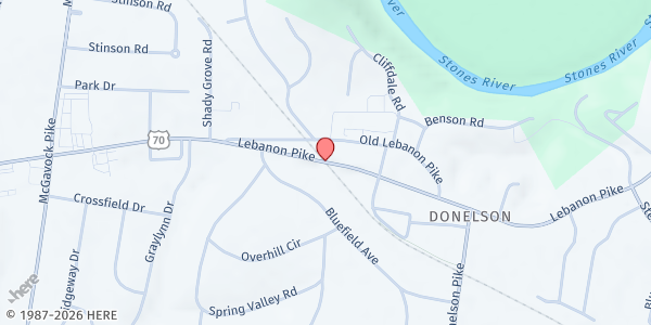 Map showing Truth & Grace Church at 14823 Lebanon Pike, Nashville-Davidson, TN