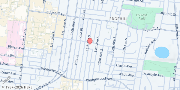 Map showing Watson Grove Missionary Baptist Church at 1415 Horton Ave, Nashville-Davidson, TN