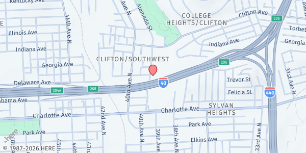 Map showing 520 39th Avenue North at 520 39th Avenue North, Nashville, TN