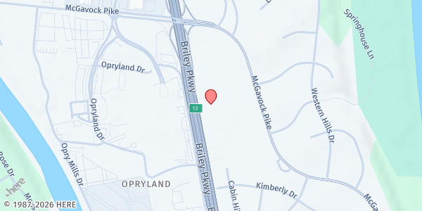 Map showing Catholic Charities Pastoral Center at 2806 McGavock Pike, Nashville, TN