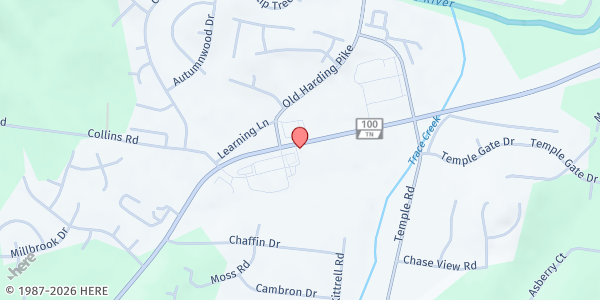 Map showing Church at Harpeth Heights at 8063 Highway 100, Nashville, TN