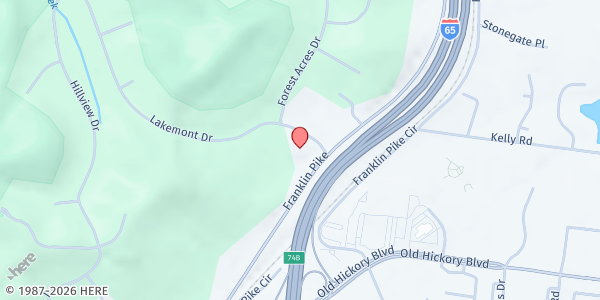 Map showing Church of the Advent at 5501 Franklin Pike, Nashville, TN