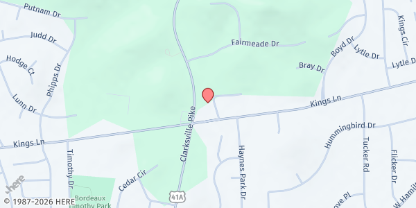 Map showing City of Life Corporation - Nashville at 4300 Clarksville Pike, Nashville, TN