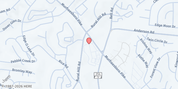 Map showing Connect Us Health - Antioch at 2637 Murfreesboro Pike, Nashville, TN