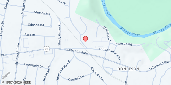 Map showing Donelson Church of Christ / Help Center at 2706 Old Lebanon Rd, Nashville, TN