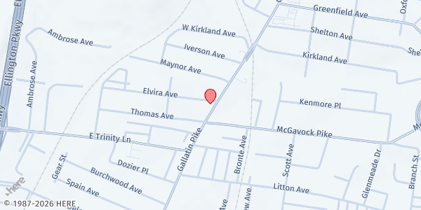 Map showing East Nashville Care Ministries - Neighbor Care Pantry at 3115 Gallatin Pike, Nashville, TN