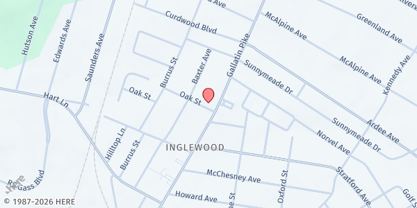 Map showing Inglewood Baptist Benevolence at 3901 Gallatin Pike, Nashville, TN