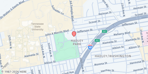 Map showing Samaritan Soup Kitchen at 1041 28th Avenue North, Nashville, TN