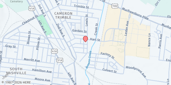 Map showing Star Ministries at 1307 Lewis Street, Nashville, TN