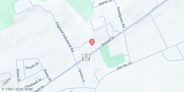 Map showing Upper Room Ministries at 860 Highway 33 South, New Tazewell, TN