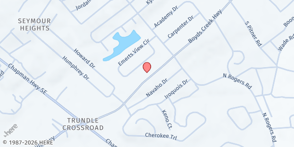 Map showing CROSS Food Ministry at 406 Boyds Creek Hwy., Newell Station, TN