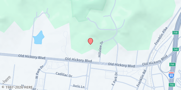 Map showing McKendree UMC at 916 Old Hickory Blvd., Oak Hill, TN