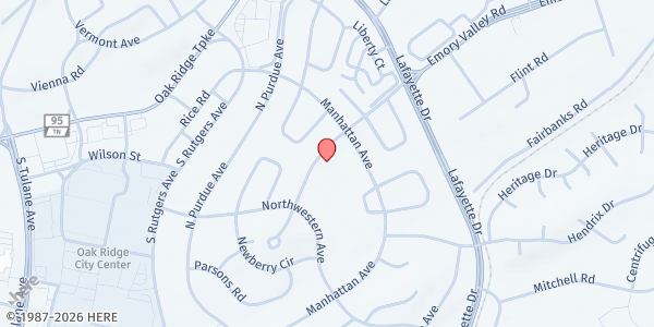 Map showing 131 West Gettysburg Avenue at 131 West Gettysburg Avenue, Oak Ridge, TN