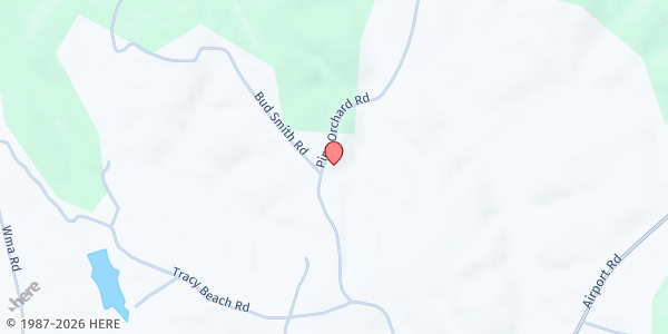 Map showing Pine Orchard Baptist Church at 206 Pine Orchard Road, Oakdale, TN