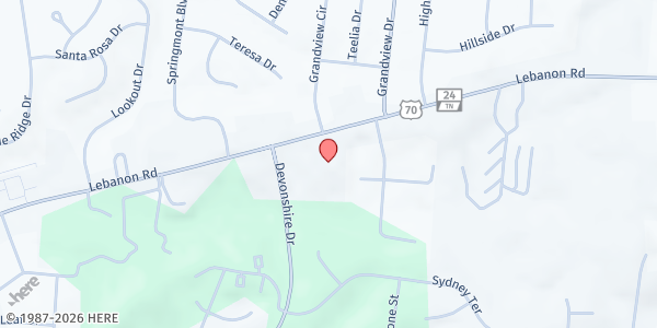 Map showing Catholic Charities - St. Stephen Catholic Community at 14544 Lebanon Rd, Old Hickory, TN