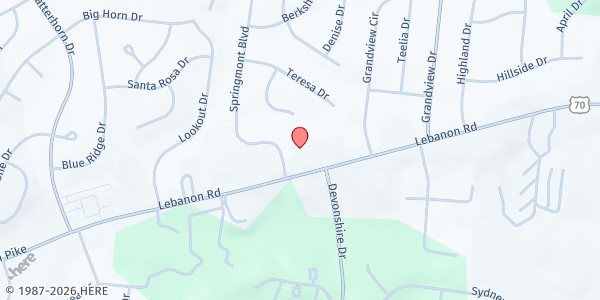 Map showing Community Pantry at Truth and Grace Church at 14825 Lebanon Road, Old Hickory, TN