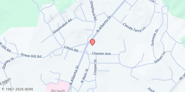 Map showing Bethlehem Baptist Church of Oneida at 19360 Alberta Street, Oneida, TN