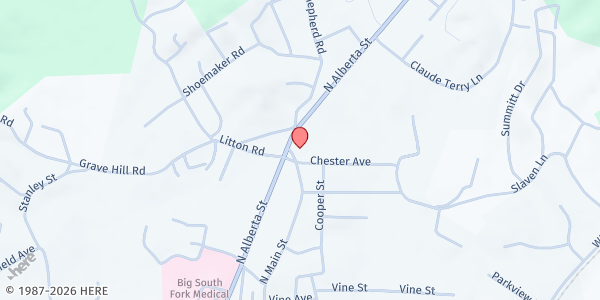 Map showing Bethlehem Baptist Church of Oneida at Bethlehem Baptist Church of Oneida, Oneida, TN