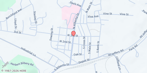 Map showing Oneida, TN at , Oneida, TN