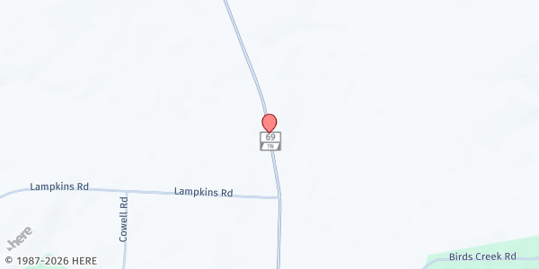 Map showing New Harmony Baptist Church at 7050 Hwy 69 South, Paris, TN