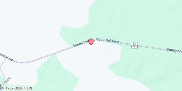 Map showing New Harmony Baptist Church at 7050 Hwy 69 South, Paris, TN